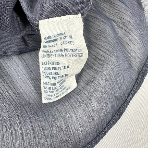 American Eagle Outfitters Navy Blue Ruffle Spaghetti Strap Chiffon Dress M - Picture 6 of 6